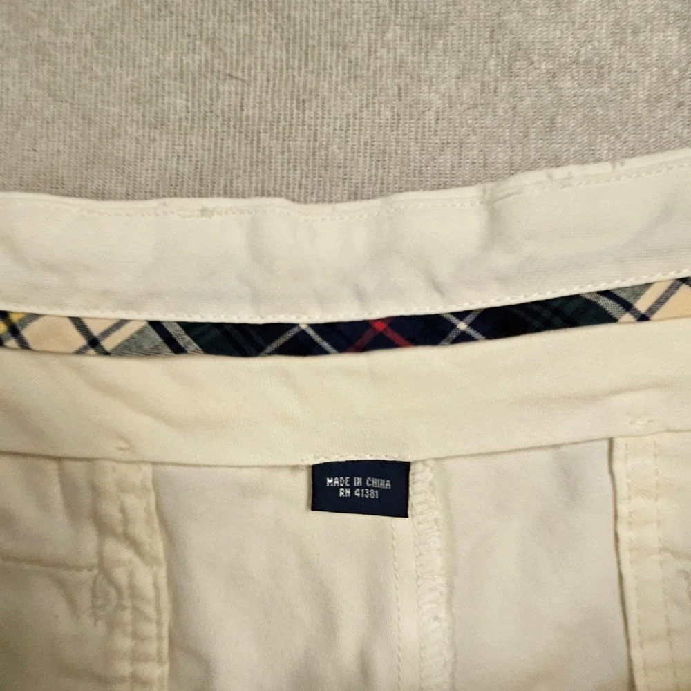 Polo Ralph Lauren Mens 36 White Embroidered Anchor Flag Chino Shorts Preppy